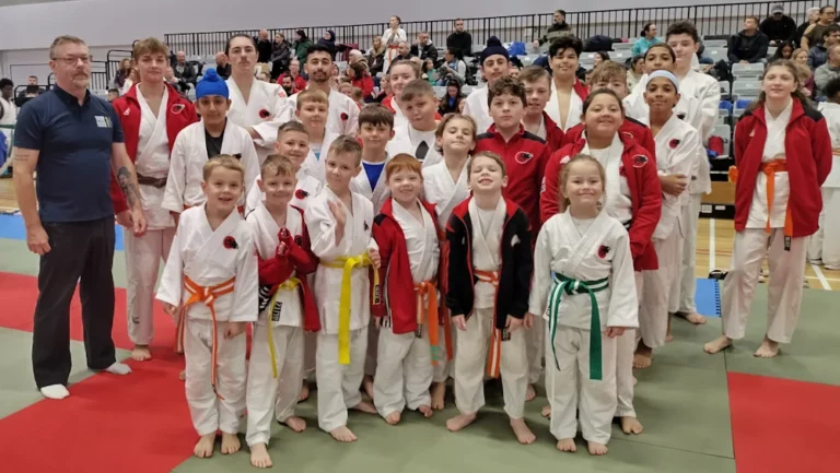 the Bradford Tomiki Aikido Club team at the 2023 BAA Nationals.